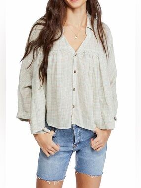 Free People Rainbow Picnic Plaid Button Down
